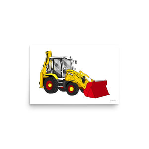 Furrow & Fields Poster JCB 3CX 70th Anniversary Edition | Poster Quality Farmers Merch
