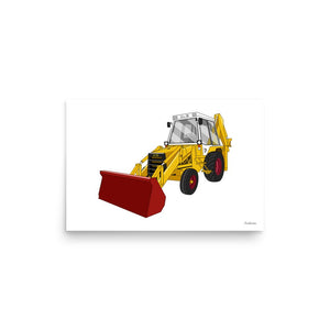Furrow & Fields Poster JCB 3CX | Poster Quality Farmers Merch