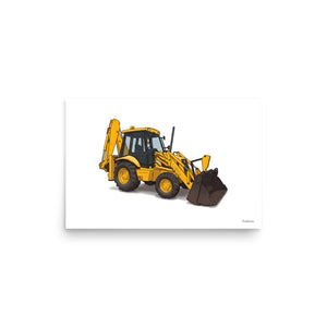 Furrow & Fields Poster JCB 3CX Sitemaster Plus | Poster Quality Farmers Merch