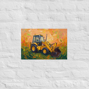 Furrow & Fields Poster JCB 3CX Sitemaster Plus Splash Art | Poster Quality Farmers Merch