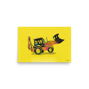 Furrow & Fields Poster JCB 3CX Sitemaster SRS Pop Art | Poster Quality Farmers Merch