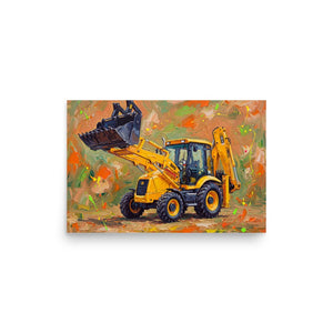 Furrow & Fields Poster JCB 3CX Sitemaster SRS Splash Art | Poster Quality Farmers Merch