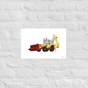Furrow & Fields Poster JCB 3D | Poster Quality Farmers Merch