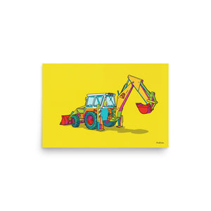 Furrow & Fields Poster JCB 4D II Pop Art | Poster Quality Farmers Merch