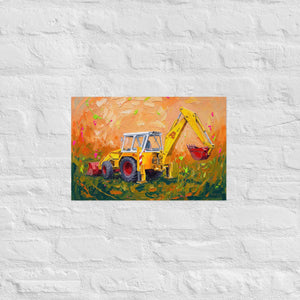 Furrow & Fields Poster JCB 4D II Splash Art | Poster Quality Farmers Merch