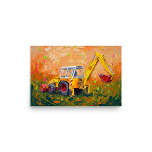 Furrow & Fields Poster JCB 4D II Splash Art | Poster Quality Farmers Merch