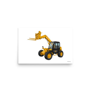 Furrow & Fields Poster JCB 526 Turbo Loadall | Poster Quality Farmers Merch