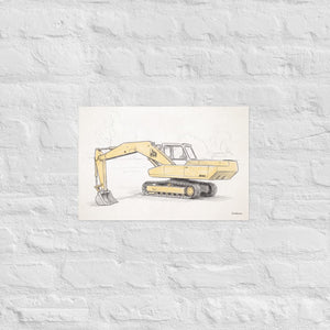 Furrow & Fields Poster JCB 806 Pencil Sketch | Poster Quality Farmers Merch