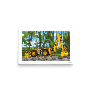 Furrow & Fields Poster JCB's Prototype 4CX Artic Backhoe | Poster Quality Farmers Merch