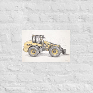 Furrow & Fields Poster JCB TM420 Pencil Sketch | Poster Quality Farmers Merch