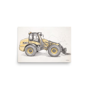 Furrow & Fields Poster JCB TM420 Pencil Sketch | Poster Quality Farmers Merch