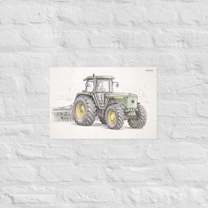 Furrow & Fields Poster John Deere 4955 Pencil Sketch | Poster Quality Farmers Merch