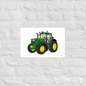 Furrow & Fields Poster John Deere 6120 M | Poster Quality Farmers Merch