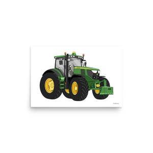 Furrow & Fields Poster John Deere 6125 R | Poster Quality Farmers Merch