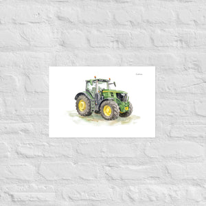 Furrow & Fields Poster John Deere 6R 250 Watercolor | Poster Quality Farmers Merch
