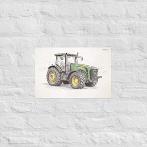 Furrow & Fields Poster John Deere 8345R Pencil Sketch | Poster Quality Farmers Merch