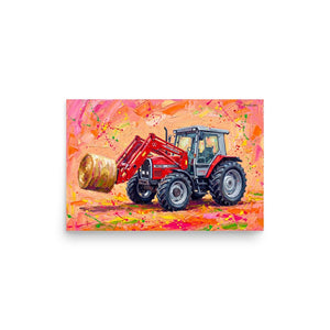 Furrow & Fields Poster Massey Ferguson 3070 Autotronic Splash Art | Poster Quality Farmers Merch