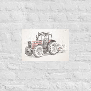 Furrow & Fields Poster Massey Ferguson 375 Pencil Sketch | Poster Quality Farmers Merch