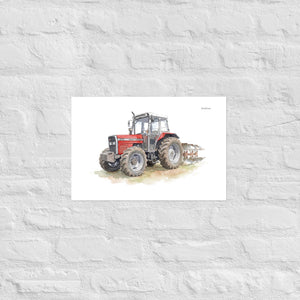 Furrow & Fields Poster Massey Ferguson 375 Watercolor | Poster Quality Farmers Merch