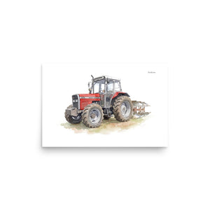 Furrow & Fields Poster Massey Ferguson 375 Watercolor | Poster Quality Farmers Merch