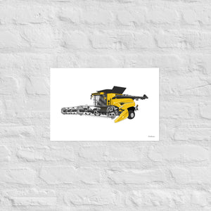 Furrow & Fields Poster New Holland CR Combine Harvester | Poster Quality Farmers Merch