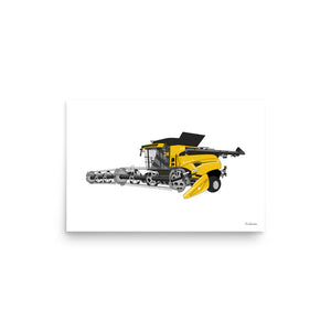 Furrow & Fields Poster New Holland CR Combine Harvester | Poster Quality Farmers Merch