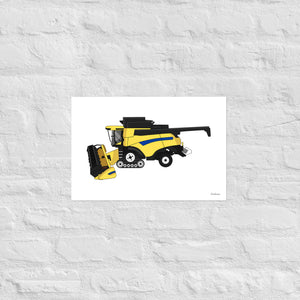 Furrow & Fields Poster New Holland CR Combine | Poster Quality Farmers Merch