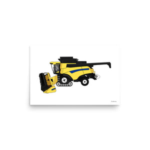 Furrow & Fields Poster New Holland CR Combine | Poster Quality Farmers Merch