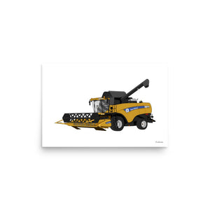 Furrow & Fields Poster New Holland CX 8060 Combine Harvester | Poster Quality Farmers Merch