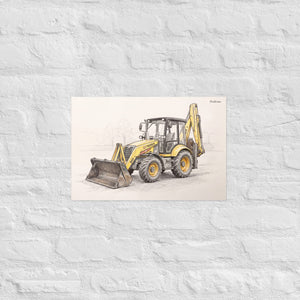 Furrow & Fields Poster Terex 860 Elite Pencil Sketch | Poster Quality Farmers Merch