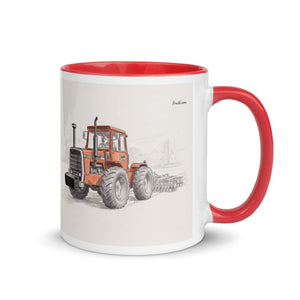 Furrow & Fields Red / 11 oz Massey Ferguson 1200 Pencil Sketch | Mug with Color Inside Quality Farmers Merch