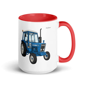 Furrow & Fields Red Ford 4600 Cartoon (Front) | 15 oz Mug with Color Inside Quality Farmers Merch
