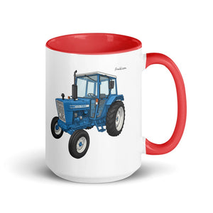 Furrow & Fields Red Ford 4600 Cartoon (Side) | 15 oz Mug with Color Inside Quality Farmers Merch