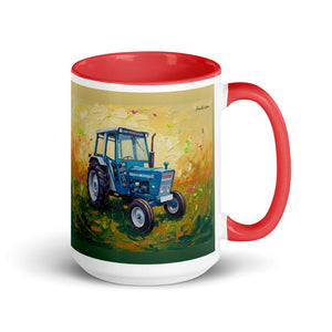 Furrow & Fields Red Ford 4600 Splash Art | 15 oz Mug with Color Inside Quality Farmers Merch