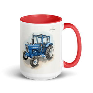 Furrow & Fields Red Ford 4600 Watercolor (Side) | 15 oz Mug with Color Inside Quality Farmers Merch