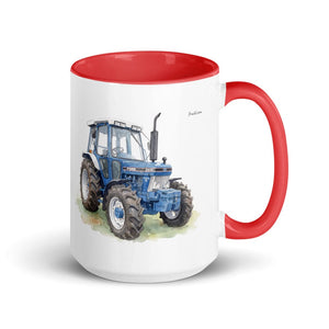 Furrow & Fields Red Ford 5610 Force II Watercolor | 15 oz Mug with Color Inside Quality Farmers Merch