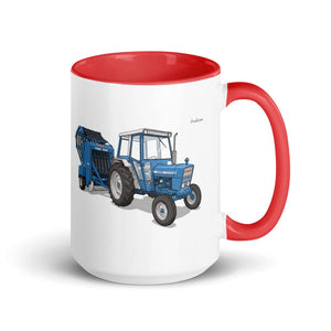 Furrow & Fields Red Ford 7600 Illustration | 15 oz Mug with Color Inside Quality Farmers Merch