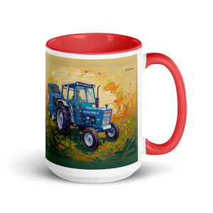 Furrow & Fields Red Ford 7600 Splash Art | 15 oz Mug with Color Inside Quality Farmers Merch