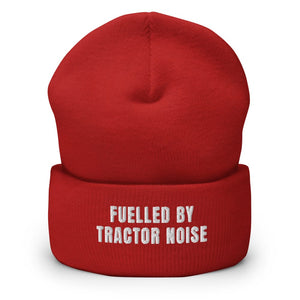 Furrow & Fields Red Fuelled by Tractor Noise | Cuffed Beanie Quality Farmers Merch
