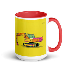 Furrow & Fields Red JCB 806 Pop Art | 15 oz Mug with Color Inside Quality Farmers Merch