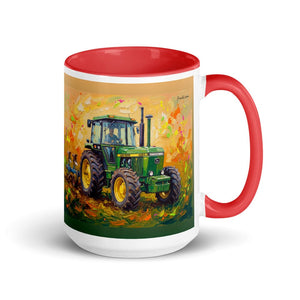 Furrow & Fields Red John Deere 4350 Splash Art | 15 oz Mug with Color Inside Quality Farmers Merch
