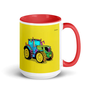 Furrow & Fields Red John Deere 6R 250 Pop Art | 15 oz Mug with Color Inside Quality Farmers Merch