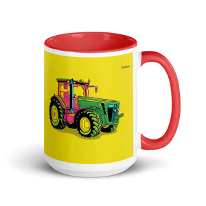 Furrow & Fields Red John Deere 8345R Pop Art | 15 oz Mug with Color Inside Quality Farmers Merch