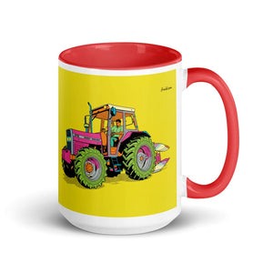 Furrow & Fields Red Massey Ferguson 375 Pop Art | 15 oz Mug with Color Inside Quality Farmers Merch