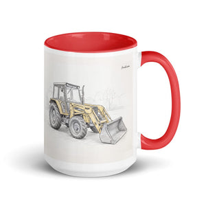 Furrow & Fields Red Massey Ferguson 50E Pencil Sketch | 15 oz Mug with Color Inside Quality Farmers Merch