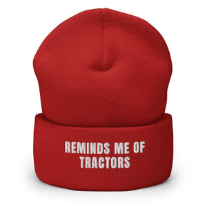 Furrow & Fields Red Reminds Me of Tractors | Cuffed Beanie Quality Farmers Merch