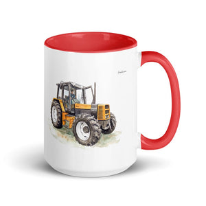 Furrow & Fields Red Renault 145.14 TX Watercolor | 15 oz Mug with Color Inside Quality Farmers Merch