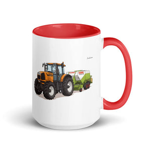 Furrow & Fields Red Renault Atles 926 RZ Illustration | 15 oz Mug with Color Inside Quality Farmers Merch