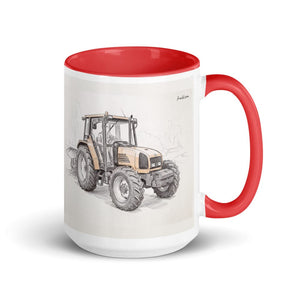 Furrow & Fields Red Renault Ceres 340X Pencil Sketch | 15 oz Mug with Color Inside Quality Farmers Merch