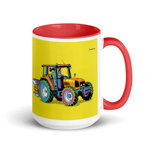 Furrow & Fields Red Renault Ceres 340X Pop Art | 15 oz Mug with Color Inside Quality Farmers Merch
